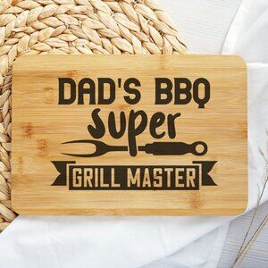 Dad's BBQ Super Grill Master Personalized Cutting  board